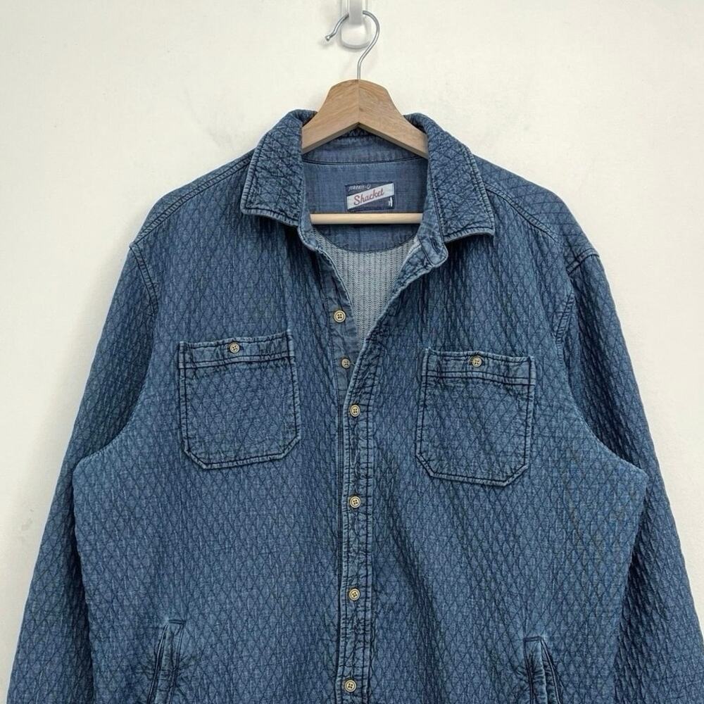 Johnnie-O Men's Haskell Indigo Dyed Quilted Shirt Jacket Shacket Casual - Large - Picture 6 of 16